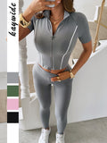 Dili Y2K Sports Wind Zipper T-Shirt Yoga Trousers Suit Women's 2025 Autumn And Winter