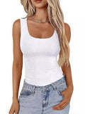 2026 Women Decorating Hottie Sleeveless Round-Neck Vest Street Fashion Women's T-Shirt Vest
