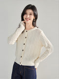 Klein Blue Knitted Sweater Cardigan Women 2025 Autumn Red Sweater Bottom Blue Collared Blouse Woman