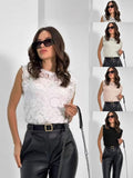 New Flower Pattern Stitching Design Sexy Hollow Casual Lace Blouse