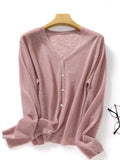 Bing Hemp Sunscreen Woman V-Neck Knitted Cardigan Thin Bamboo Thong Jacket Summer Loose Lazy Outside Air Conditioning Shirt