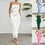 Dili Women's Clothing 2025 Spring And Summer Sexy Bag Hips Solid Color Palette Corset Dress