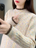 Sweater Women's Knitting Tops In The 2025 New Winter With Women's Autumn And Winter Thick And Wearing Half-High Collar Bottoming Shirts