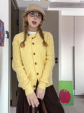 High-End Yellow Knitted Sweater Coat Women's Spring And Autumn 2025 New Lazy Outside The Small Shirt Short Shirt