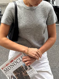 Dili Casual Simple Short-Sleeved Fashion T-Shirt Wool Women's Clothing 2025 Autumn And Winter