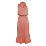 2026 Spring And Summer Hot Sale Acetic Acid Fascination Dress Toast Bridesmaid Elegant Famous Sleeveless Evening Dress Woman