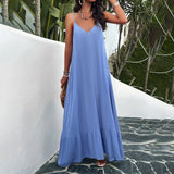 Dili Women's Clothing 2025 Spring And Summer Temperament Elegant Solid Color Sling Dress