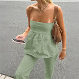 Dili Casual Vacation T-Mblade Blouse Straight Trousers Set Women's 2025 Autumn And Winter