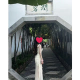 Summer Sweet Hottie Pure Style Open Fork Sling Dress Girl Small Flying Sleeves To Close The Waist Mesh Dress Irregular Dress