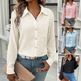 Dili Solid Color Shirt 2025 Autumn Lady Temperament Commuting Long Sleeve Shirt