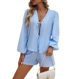 Dili 2025 Autumn/Winter Women's Casual Free-Fleeve Sleeves Shorts Suit