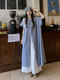 Sweet Folded Suit Women's Summer Design Plaid Shirt Dress Lace Broad Leg Pants Two Sets Of Tide