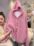Hooded Sweater Cardigan Women In Autumn And Winter Thick Korean Wearing Loose Lazy Wind Soft Glutinous Knitted Shirt Coat Top
