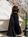 Women's Casual Fashion Sleeveless Pocket Dress Dress Two-Piece Suit Women