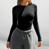 2025 New Y2K Clothes Threaded Long-Sleeved T-Shirt Women Wear Out-Of-Body Shoulder Hottie Shirt Pure Desire