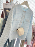 2026 Spring New Milk Knitted Jersey Sweater Short Coat Lady Lazy