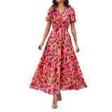 Dili Women's Clothing 2025 Spring And Summer Temperament Casual Printing Waist Dress