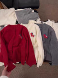 Station 2025 Autumn And Winter New Round-Neck Embroidered Pony Double Door Flax Soft Knitted Cardigans Women's Tide