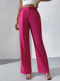 New Elegant Solid Color High-End Hanging Broad Leg Trousers Straight Suit Trousers Trousers Women's Pants