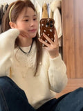 Super Good-Looking White Sea Hair Autumn And Winter Sweater Women's 2025 New Autumn Loose Lazy Knitted Shirt