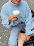 Dili Casual Wool Woven Solid Color Long-Sleeved Sweater Women's Clothing 2025 Autumn And Winter