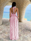 Dili Elegant Wind Deep V Hanging Neck Long Skirt Dress Dress Women's 2026 Summer