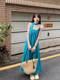 Bright-Colored Dopamine Thai Summer Hanging Neck Sling Dress Women's Seaside Vacation Xinjiang Travel To Wear Long Skirts