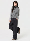 Grey Half-Neck Knitted Horse Clip Cardigan Sweater Women's Autumn And Winter Two Wearing Thick And Stacked Vest Shoulder Loose Top