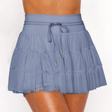 Hot Sales Sweet Fresh Fresh Solid Color Lace Mesh Splicing Skirts Anti-Walking Light Belt Seat Pants Skirt