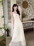 Pure Style Embroidery Sling Dress Women 2026 Summer New Temperament Fashion Waist Thin Chic Dress Tide