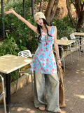 French Lace V-Neck Vest Dress Women's Summer Design Sense Seaside Resort Style To Close Short Skirt