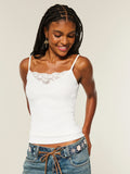 Hot Lace Splicing Inside The Bottom Shirt 2025 Spring And Summer Sexy Thin Sling Babes Thread Top