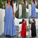 Dili Women's Clothing 2025 Spring And Summer Temperament Elegant Solid Color Sling Dress