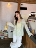 Summer New Micro-Permeable Wooden Ear Border Hooded Women Wear Long-Sleeved Loose Lazy T-Shirt Sweet Hottie Top