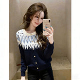 Vintage Fair Island Slim Thin Knitted Girl 2025 Autumn And Winter 2025 New High-End Feeling Short Loose Sweater