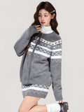 Autumn And Winter Wear Two Sets Of Fair Island Thick Sweater Coat Women 2026 High Waist Repair Knitted Ass Skirt