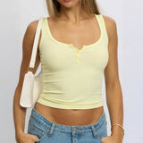 Dili Y2K Hottie Style Button With Vest T-Shirt Vest Women's Clothing 2025 Spring And Summer