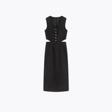 Spring And Summer Dress Gao-Class Temperament Elegant Dress Purple Sleummer Vest Vest Dress Dress Woman
