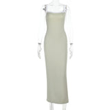 2025 Summer New Women's Solid Color Sexy Bag Hip Sleeveless Sleeved Sling Dress