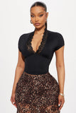 Ins Pure Passion Hottie Lace Splicing V-Neck Short-Sleeved T-Shirt Royal Sister Temperament Sexy Waist Short Top
