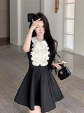 Rich Family Gold Small Fragrant Dress Women Spring And Summer French Waist Princess Ponpong Dress French Vest Sleeveless Skirt