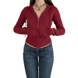 Dili 2025 Autumn And Winter Temperament To Repair Short-Term Zipper Open-Shirt Hooded Coat Women's Clothing