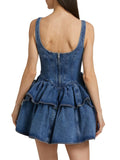 Sweet Cowboy Flowers Double-Layer Waist Thin Sling Skirt Small Man Wearing The Island Beautiful Dress