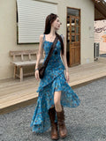Design Sense Of Irregular Floral Sling Skirt 2026 Summer New Hot Babes Wind Mid-Rise Dress Tide