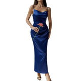 Dili 2025 Spring/Summer Dresses Casual Sexy Solid Color Suspension Dresses Evening Dresses