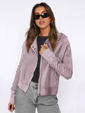 Jacket Splicing Jersey Women's Clothing With Hoodie Tidly Zip Hoodie Short Knitted Shirt