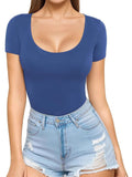 2025 Sexy Women's Low Round Collar Short-Sleeved T-Shirt T-Shirt
