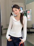 Doll Collar Sweet Pure Color Long-Sleeved T-Shirt Girl Autumn New Pure Desire To Repair The Temperament Of Thin Shoulder Clothes