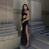 2025 Summer New Breast-Meared Open Fork Dress Design Sexy Babes Hip Dress