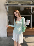 Pure Babes Slim Thin Sunscreen Hooded Long-Sleeved T-Shirt Girls Summer New High-End Feel Slim Top